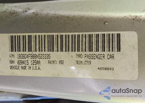 2011 Dodge Avenger Express из США, поврежденный, VIN 1B3BD4FB8BN523335